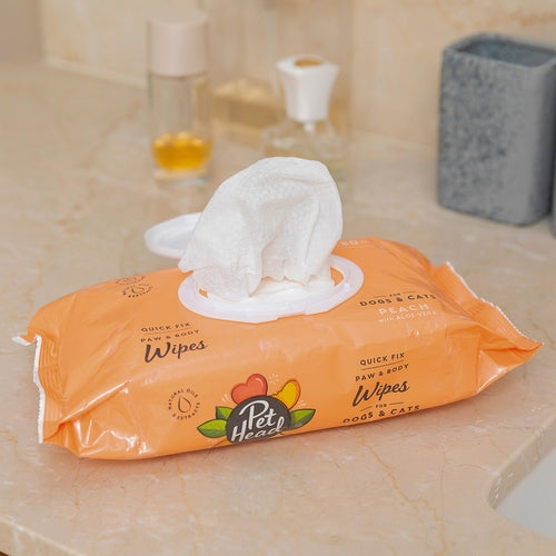 Čisticí ubrousky pro mazlíčky Pet Head Quick Fix – broskev