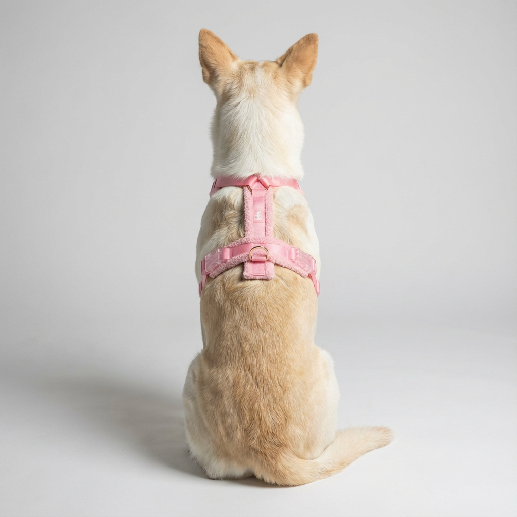 Set Woofy Teddy – růžový postroj s vodítkem